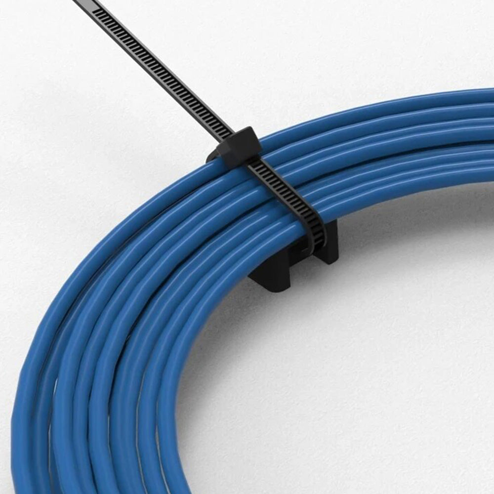 500 PCS Cable Tie Base Nylon Saddle Mount for Wire Management-Black