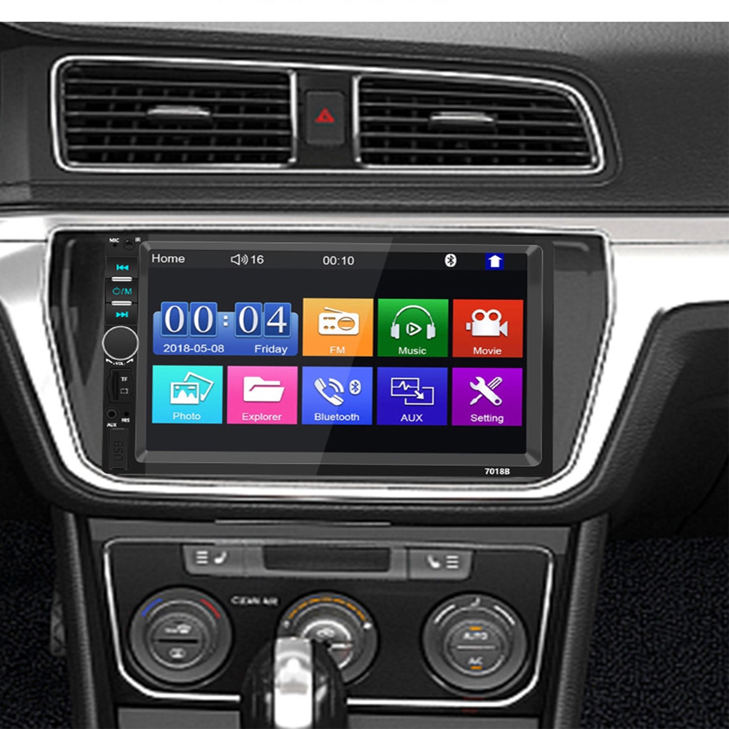 7-inch Touch Screen Bluetooth Double din Car Stereo Radio Compatible with Carplay/Android with Rear View Camera Remote