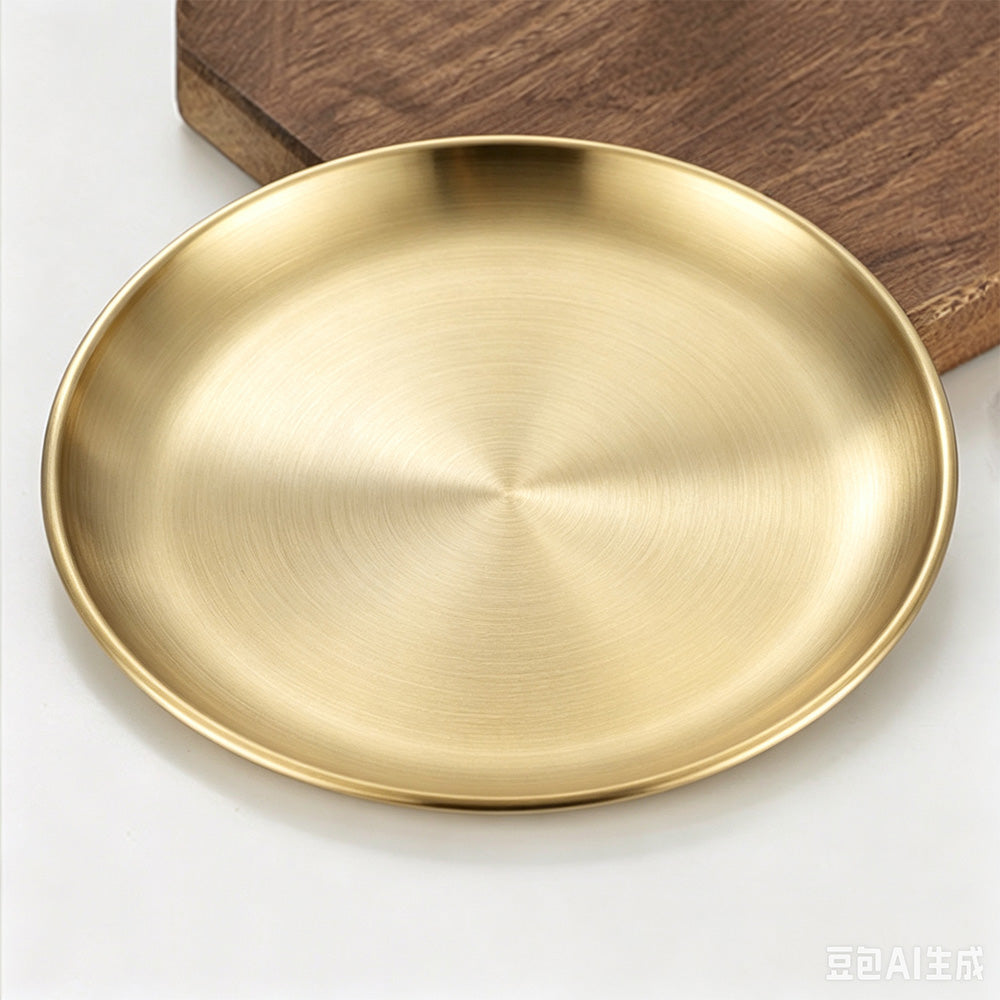 4Pcs Stainless Steel Pet Bowls Durable Shallow Pet Feeding Dishes for Cats Dogs-Gold