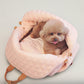 Soft Fluffy Car Seat Booster for Pet Travel Carrier Bed with Long Strap