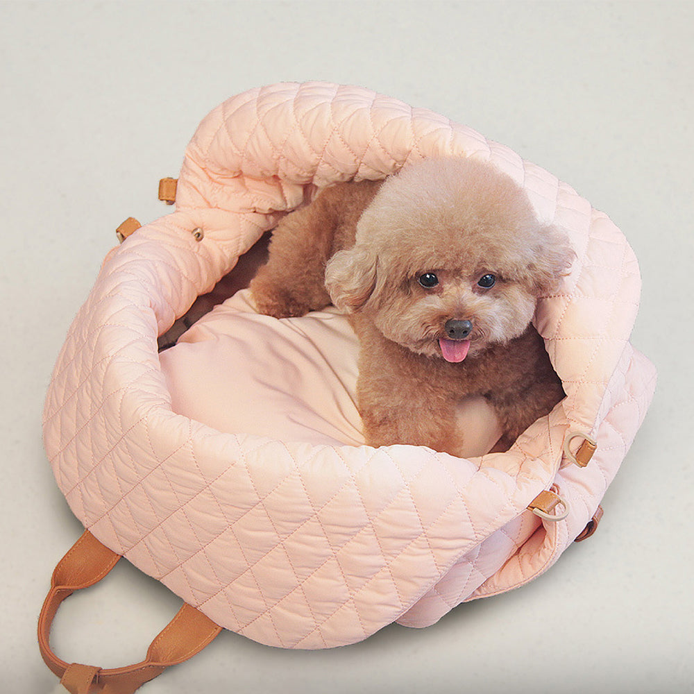 Soft Fluffy Car Seat Booster for Pet Travel Carrier Bed with Long Strap