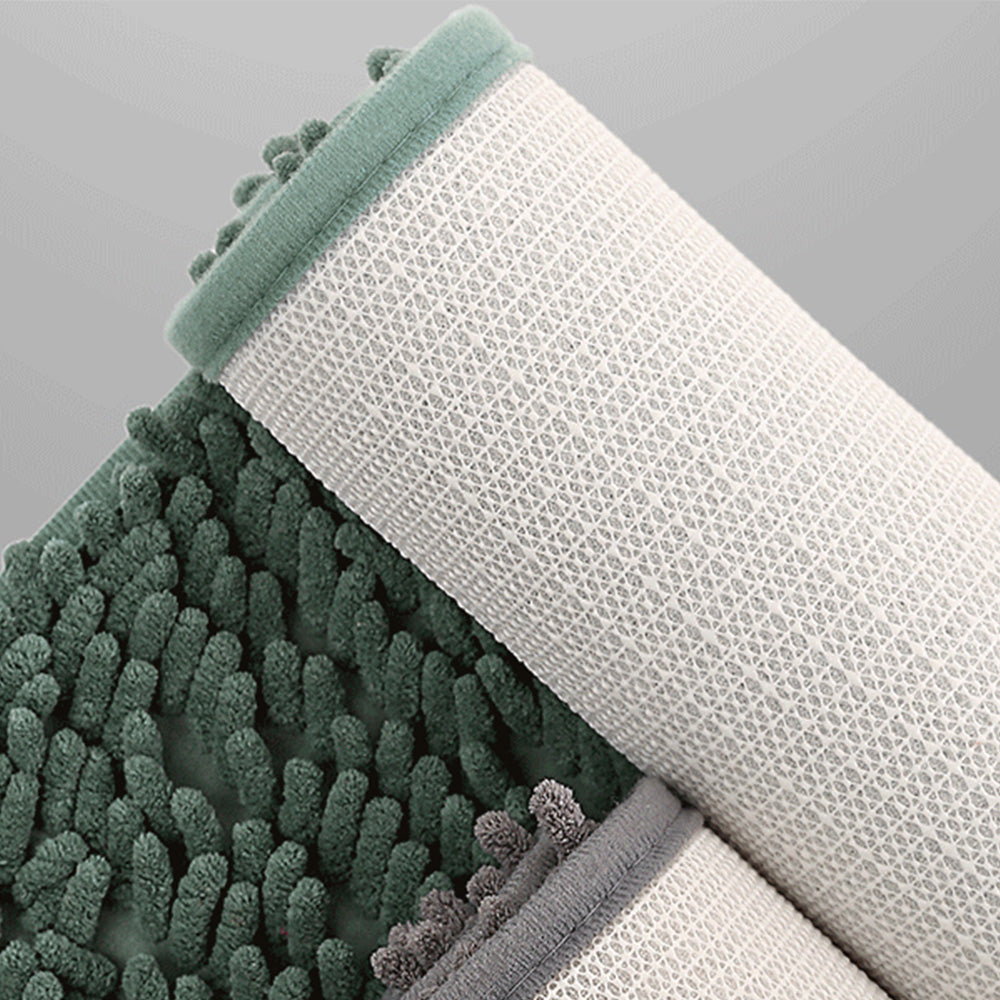 Extra Soft Absorbent Bathroom Rug Machine Washable Bath Mat for Bathroom Floor-Green