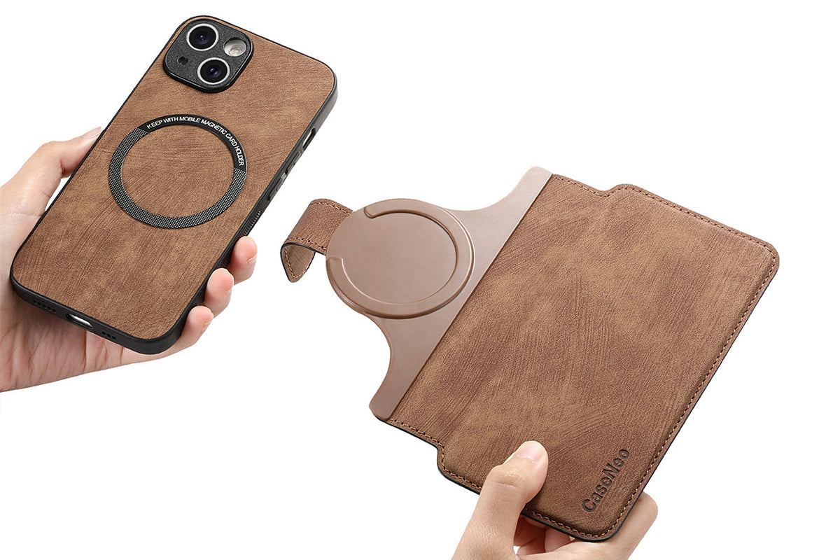 Magnetic Wallet Case for iPhone 17Series RFID Blocking Card Holder Phone Stand