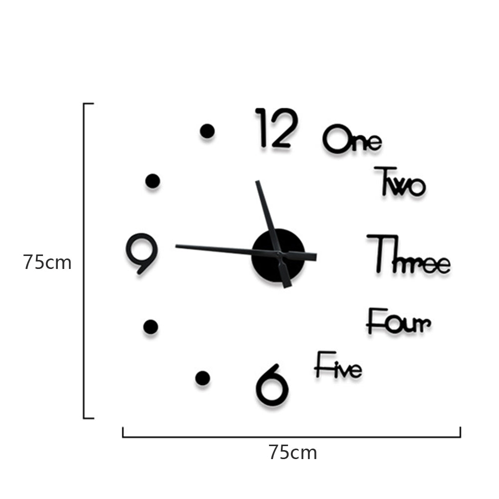 3D Wall Clock DIY Acrylic Frameless Modern Wall Clock