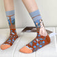 4 Pairs Women Novelty Crew Socks