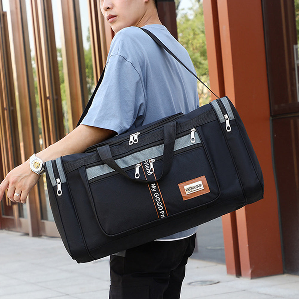 Sports Travel Duffel Bag Large Capacity Waterproof Shoes Compartment