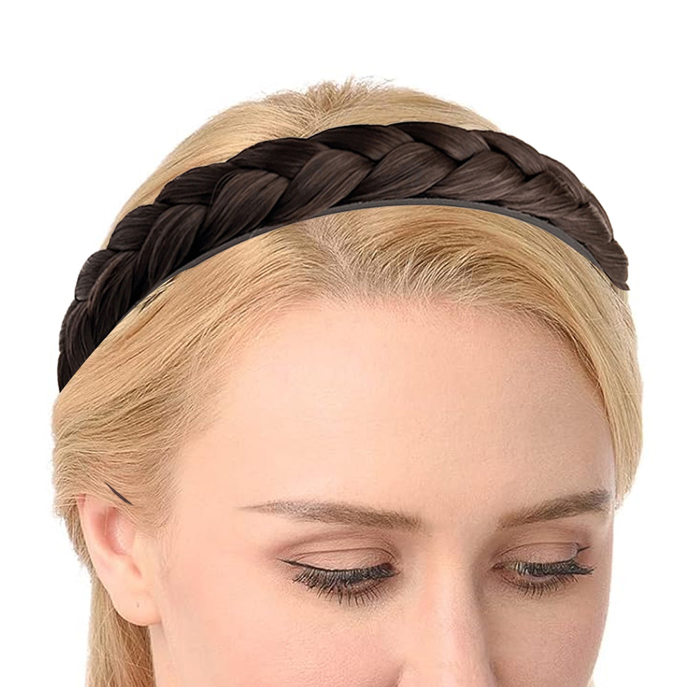 2Pcs Woven Hair Band with Anti-slip Teeth