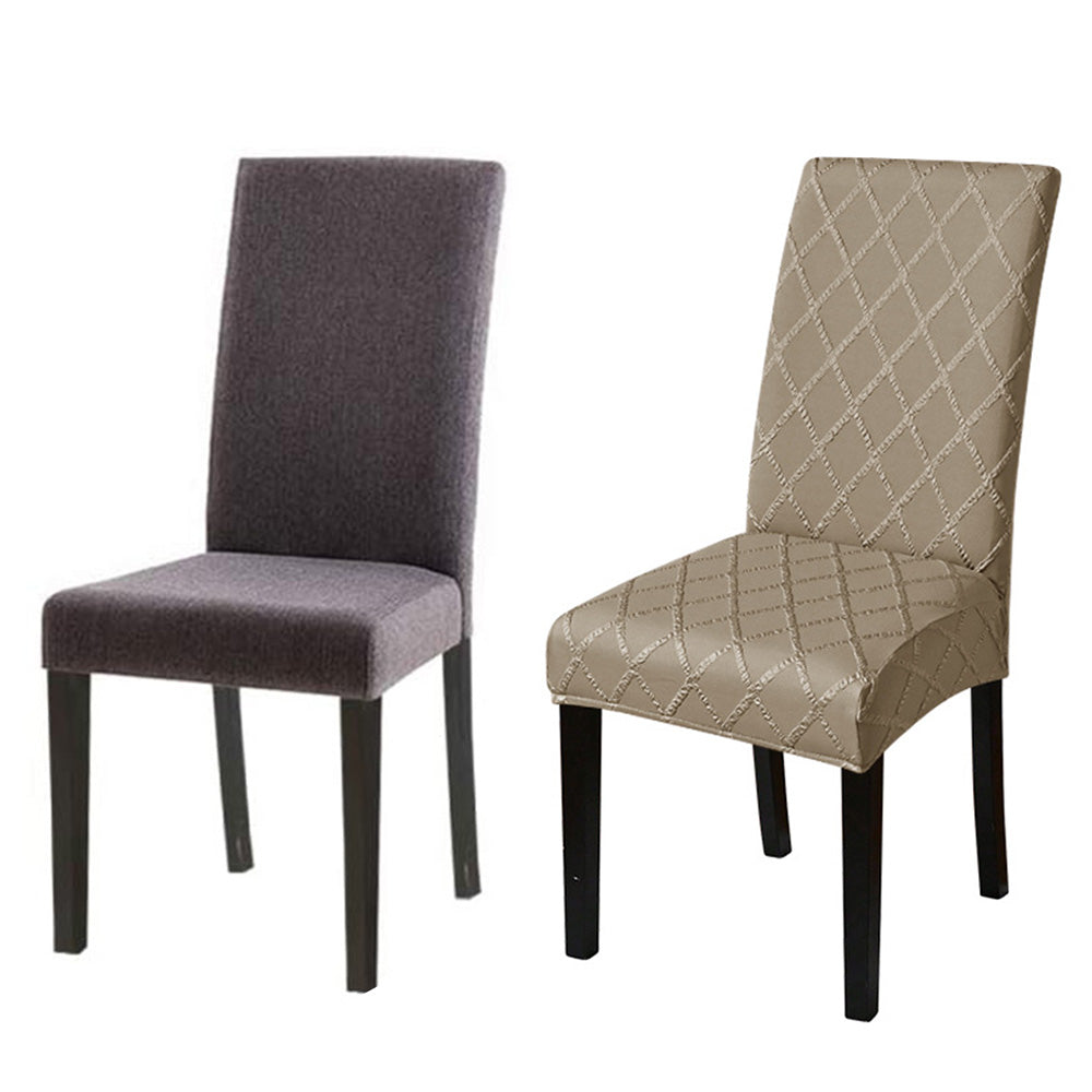 2Pcs Dining Chair Covers Stretch Seat Cover Slipcovers Washable Banquet Wedding Party-Grey