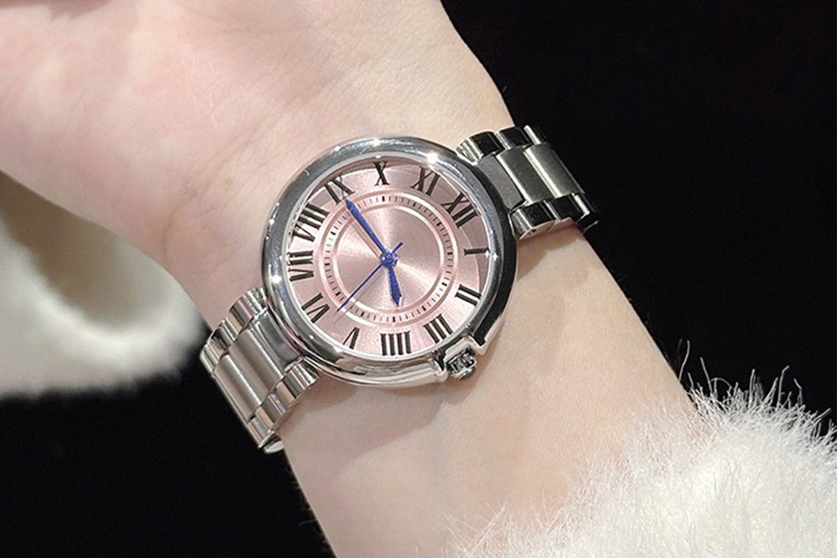 Women's Quartz Watch Classic Dial Roman Numerals Stainless Steel Band