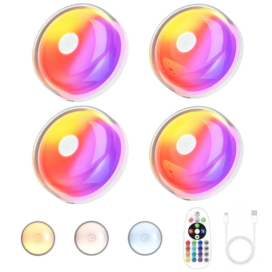 Rechargeable Waterproof Shower Light with 12 RGB Colors Remote and Timer