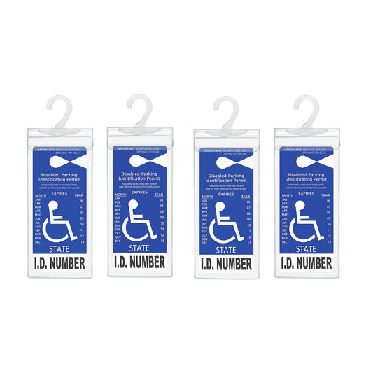4Pcs Handicap Parking Placard Holder Ultra Transparent Cover for Disabled People