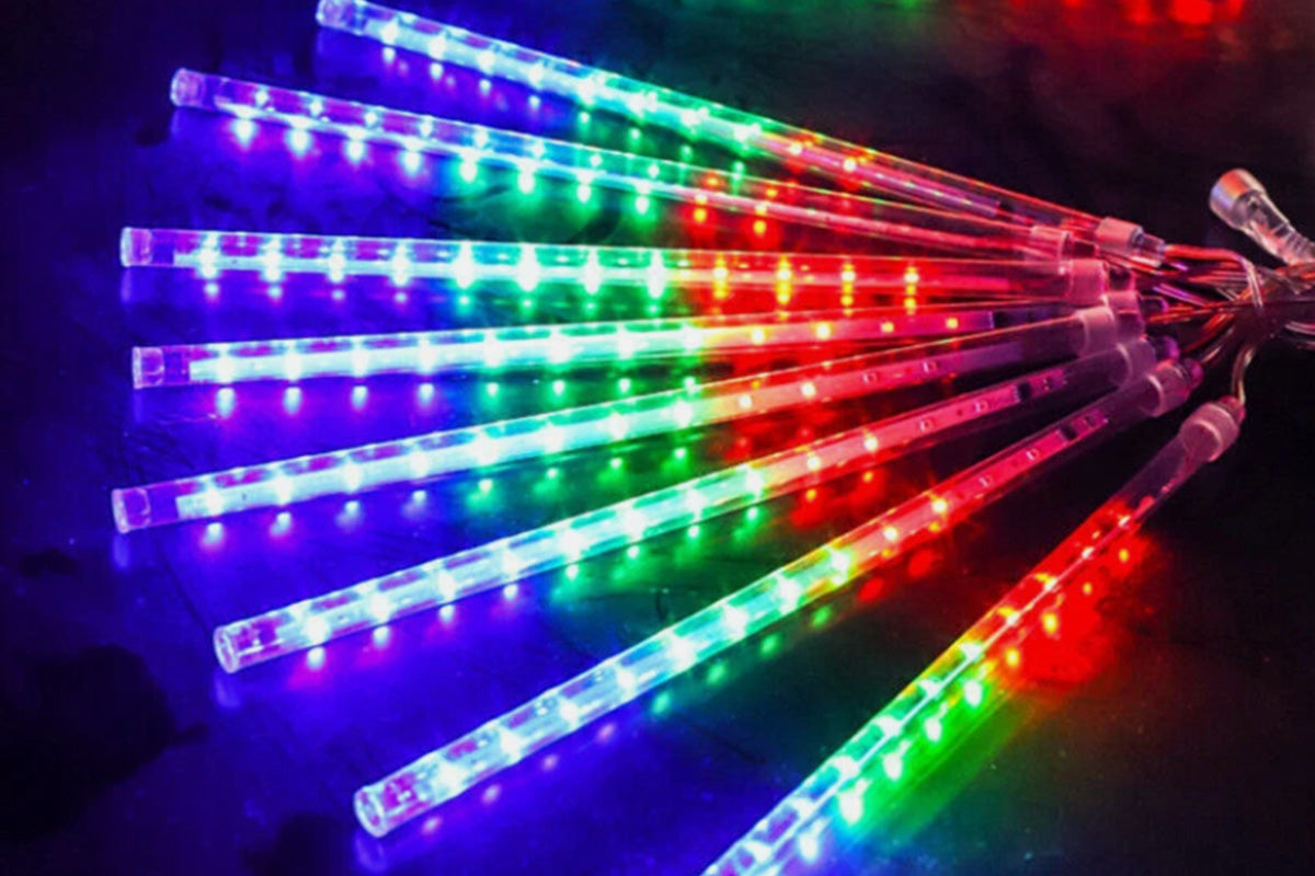 LED Meteor Shower Raindrop String Lights Solar Powered for Outdoor Decoration