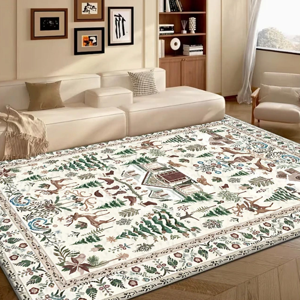 Vintage Christmas Crystal Velvet Area Rug Living Room Floor Mat-Style 2