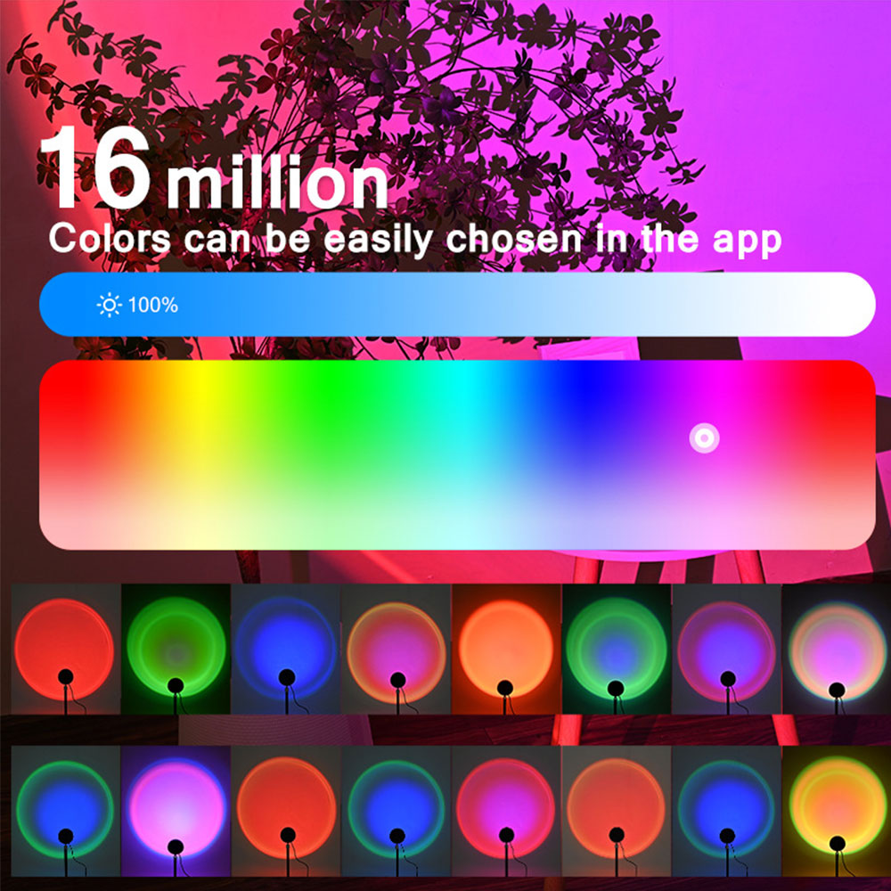 Sunset Lamp Projector RGB Color Rotation LED Sunset Projection Lamp Room Decor