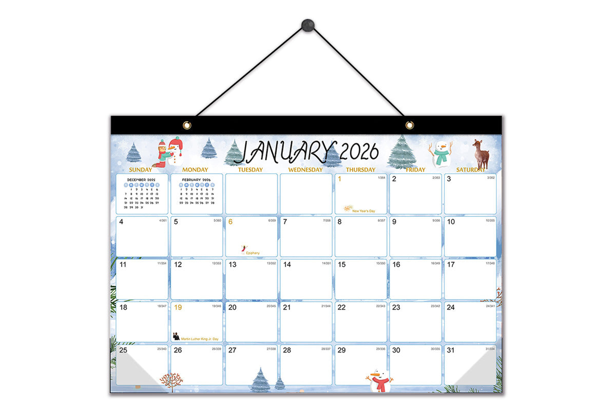 Desk Calendar 18-Month from 2026 Jan- 2027 June with Corner Protectors for Office