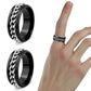 Fidget Rings Anxiety Spinner Rings Stainless Steel Chain Rings-Silver