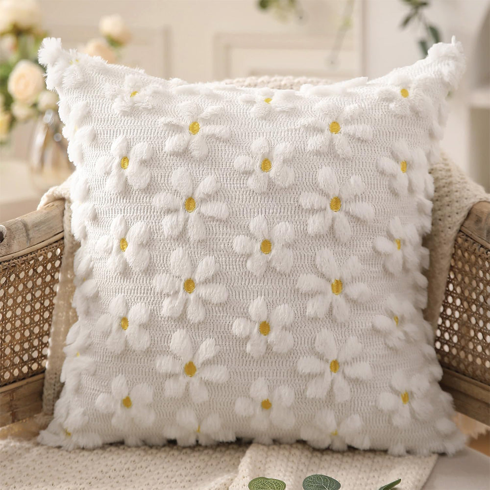 2Pcs Spring Floral Throw Pillow Covers for Couch Sofa Bed Square Cushion Cases-Sunflowers