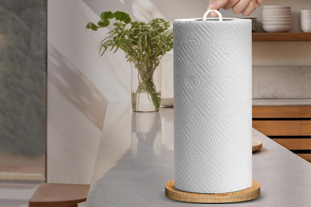 Paper Towel Holder Freestanding for Kitchen Countertop with Non Slip Base