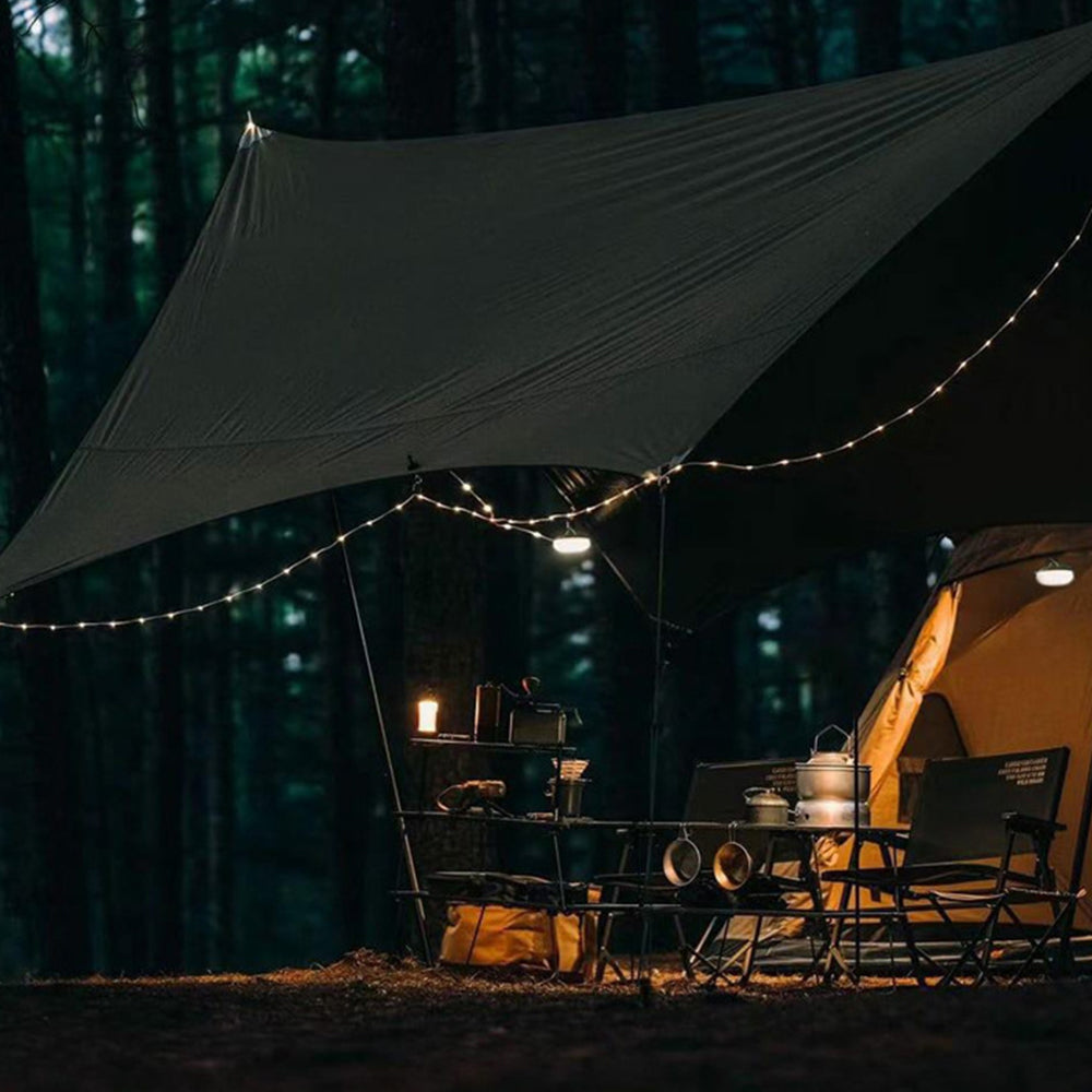 2Pcs 10m Portable Stowable Camping String Light