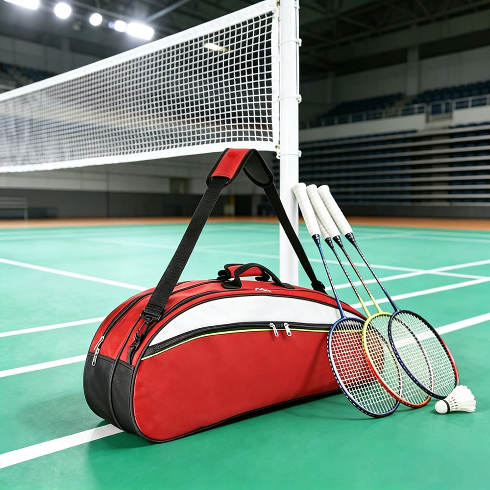Badminton Bag for 4 to 6 Rackets with Shoe Compartment and Shoulder Strap