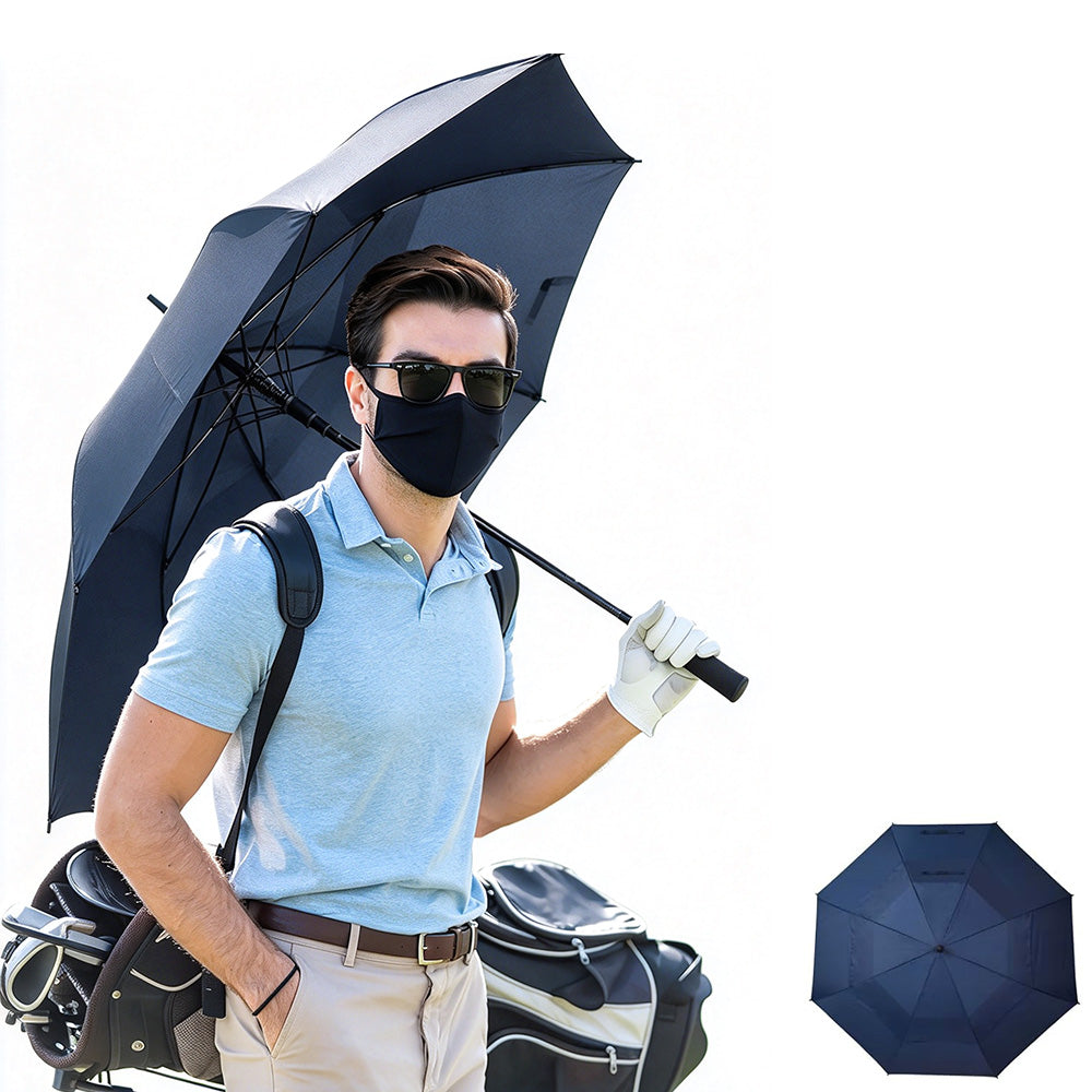 Extra Large Auto Open Double-Layer Golf Umbrella Windproof 30-Inch