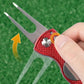 2PCS Golf Divot Repair Tool Putt Alignment Ball Marker Pop-up Fork Tine