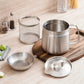 2L Stainless Steel Oil Strainer Storage Pot with Filter Mesh and Cover