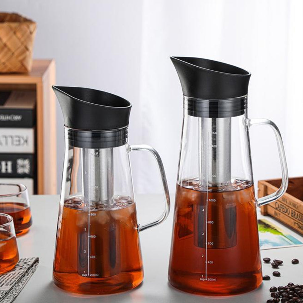 Durable Glass Cold Brew Coffee Maker with Airtight Lid