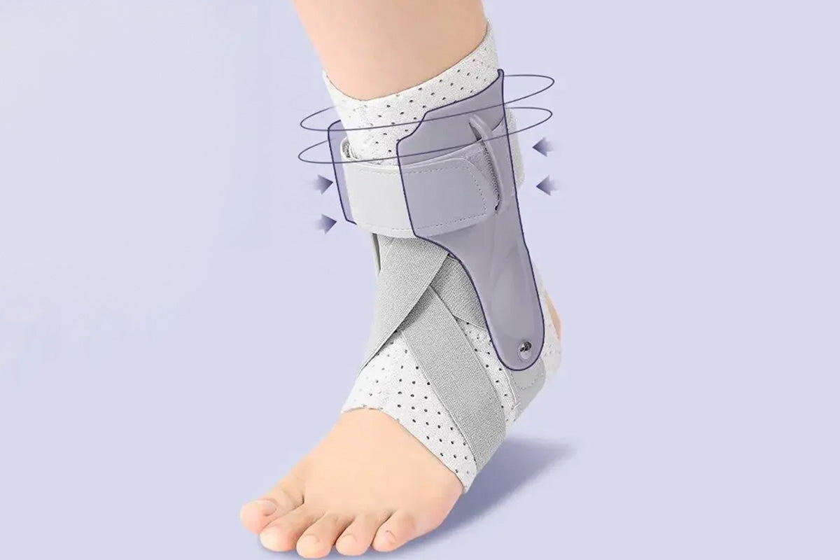 Ankle Brace for Sprained Ankle Lace Up Ankle Support-Grey