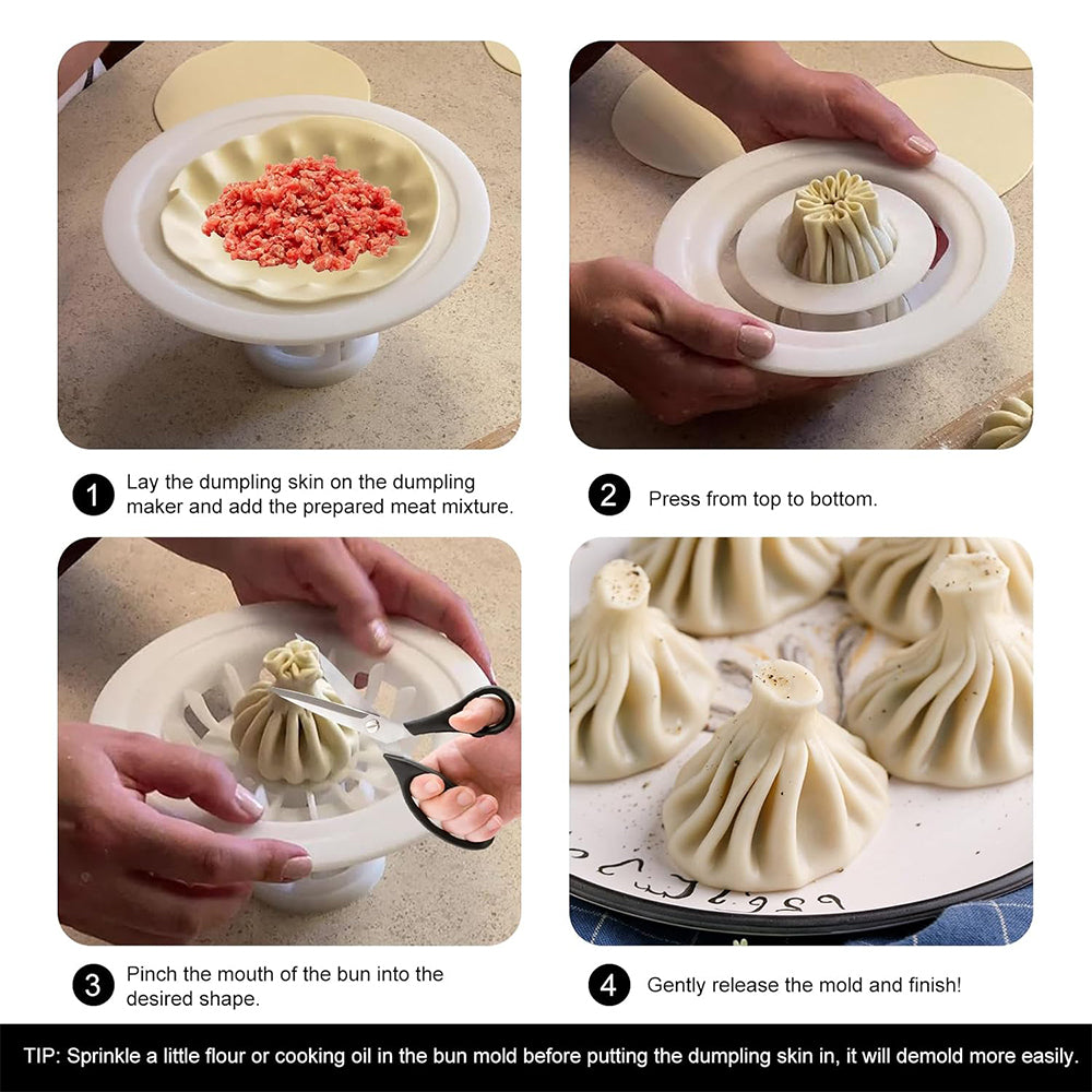 PP Baozi Maker Machine Pastry Pie Steam Bun Mold Non-stick Beautiful Flower-shaped Buns Mold