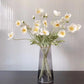 6Pcs 4 Head Artificial Poppy Flowers Papaver Rhoeas Flocking Stem Bouquet-White, Orange