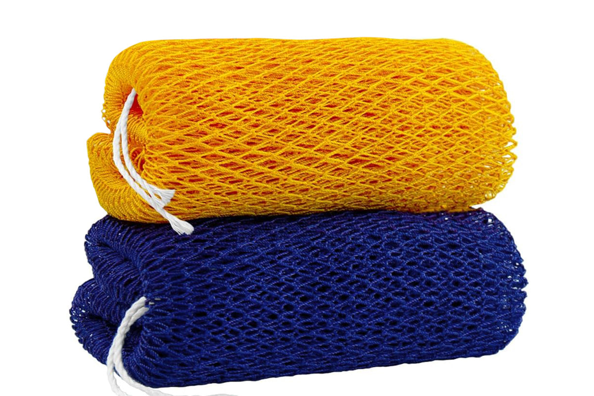 2PCS African Net Sponge Body Scrubber for Exfoliating and Bathing