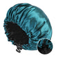 Double Layer Satin Bonnet Double Layer Wearable Adjustable Drawstring Sleep Cap