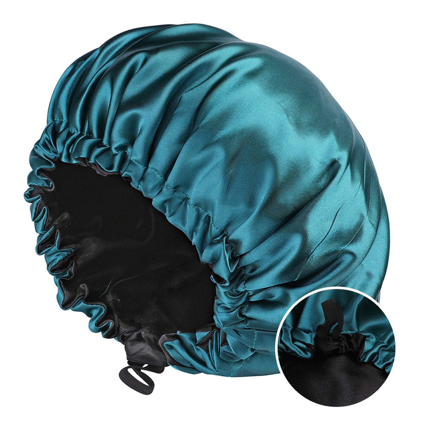 Double Layer Satin Bonnet Double Layer Wearable Adjustable Drawstring Sleep Cap