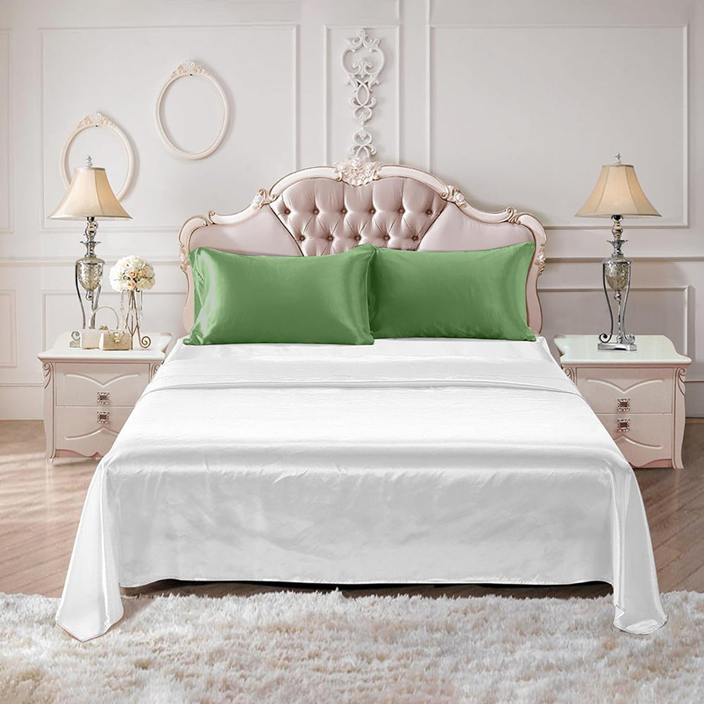 Simulated Silk Pillowcase Set With Sleeping Bonnet Hair Scrunchy