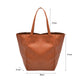 PU Leather Oversized Tote Bag with Internal Cosmetic Bag