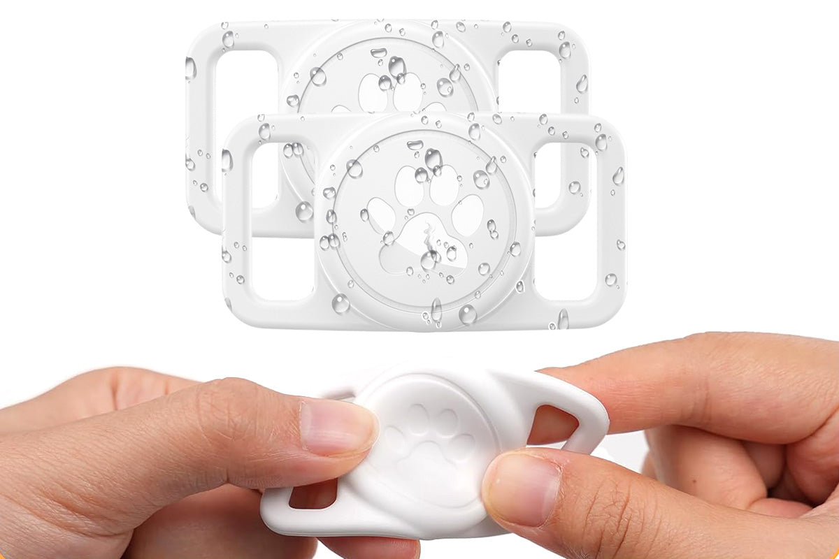 2Pcs Waterproof Dog Collar Holder for Apple AirTag Silicone Air Tags Case