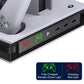 For PS5 Vertical Stand Cooling Fan with Dual Controller Charging Dock Station