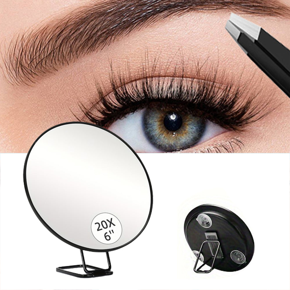 10X/20X/30X Round Magnifying Mirror with 3 Suction Cups and 360 Degree Adjustable Stand
