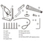2Pcs Stainless Steel Spring Cable Pull Self-Locking Gate Latch Fit for Wooden Fence Gate
