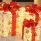 3PCS Christmas Lighted Gift Boxes With 8 Modes For Holiday Indoor Outdoor Decorations