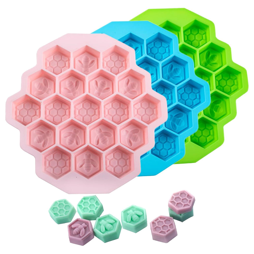 3Pcs 19-Cell Silicone Honeycomb Cake Ice Mould