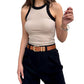 Women PU Leather Waist Belt Gold Pin Buckle Casual Belt for Jeans Dress