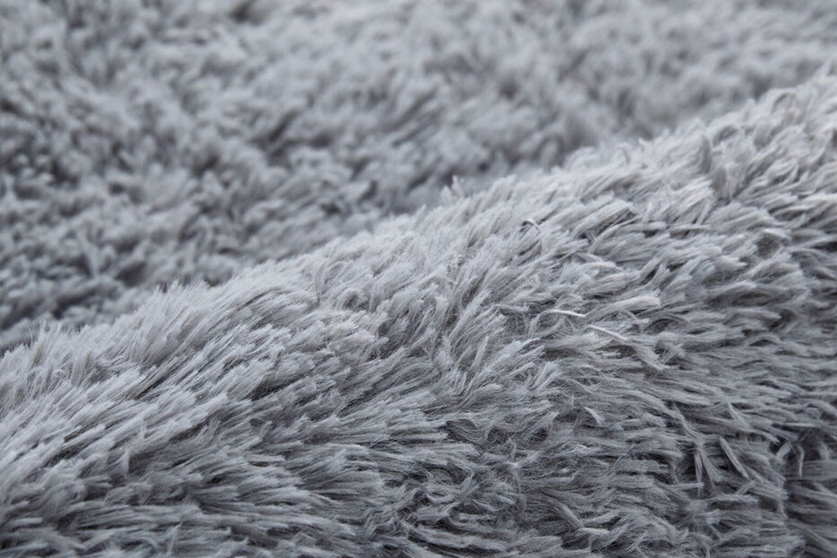 Non Slip Shaggy Bath Mat Ultra Soft Thick Fluffy Pile Non Slip Bath Rug-Grey