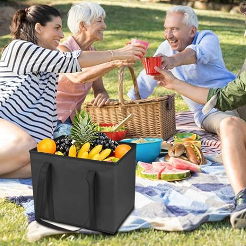 Reusable Shopping Bags 33x26x28cm Foldable Grocery Bags with Long Handles