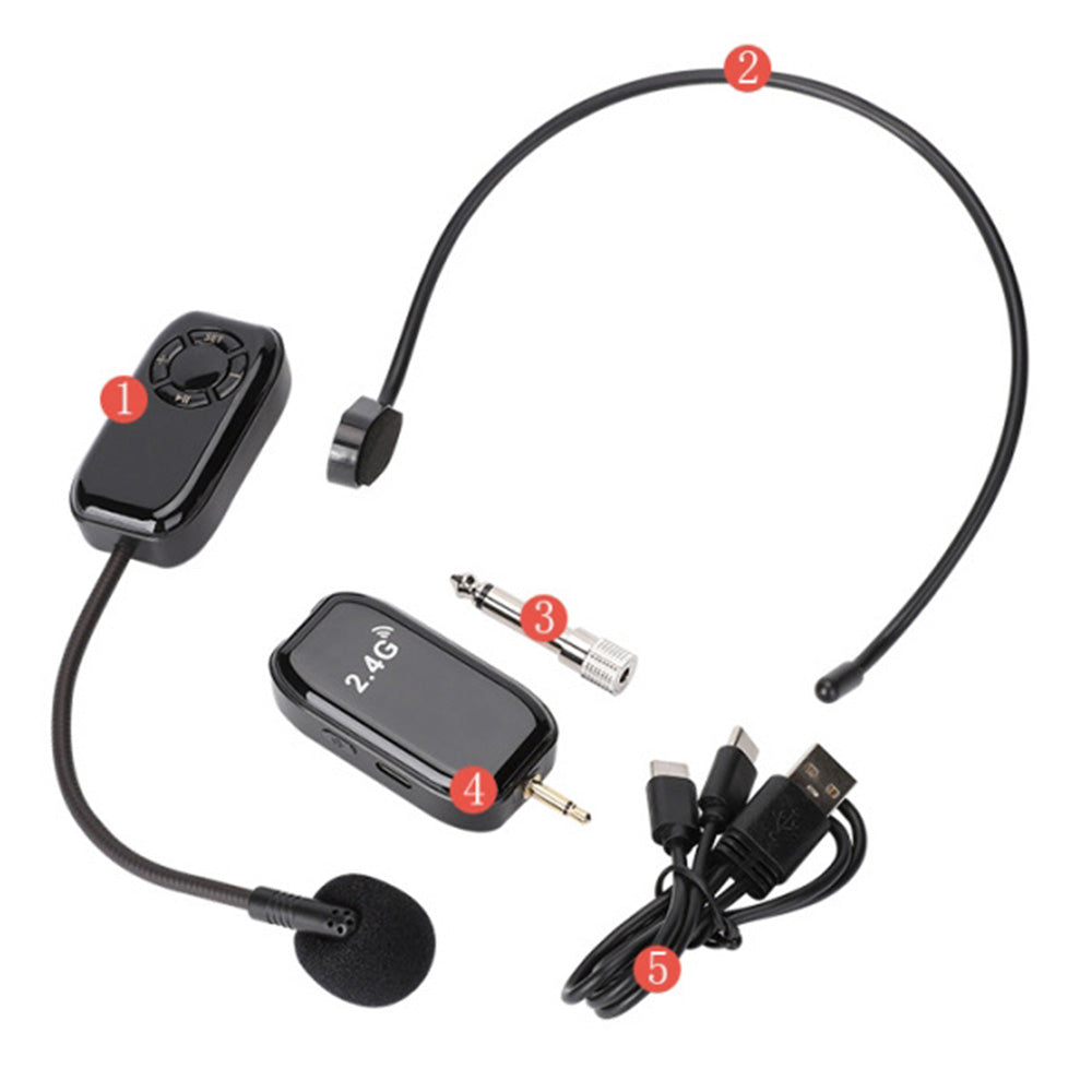 2.4G Wireless Microphone Headset Mic And Handheld 2 In 1 Voice Amplifier