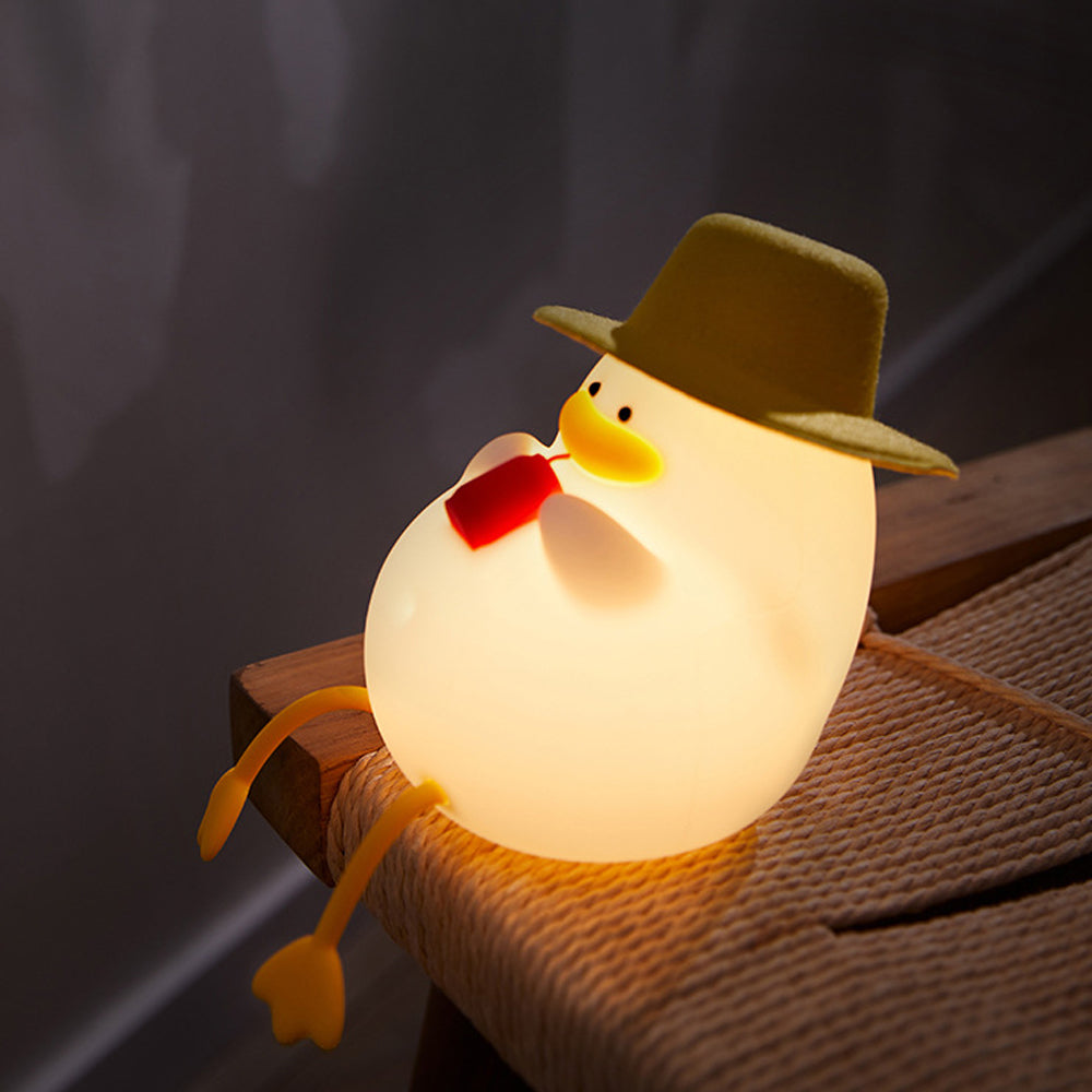 Rechargeable Cute Duck Multicolor Night Light Touch Lamp for Kids