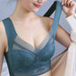 Women V Neck Floral Lace Seamless Bra