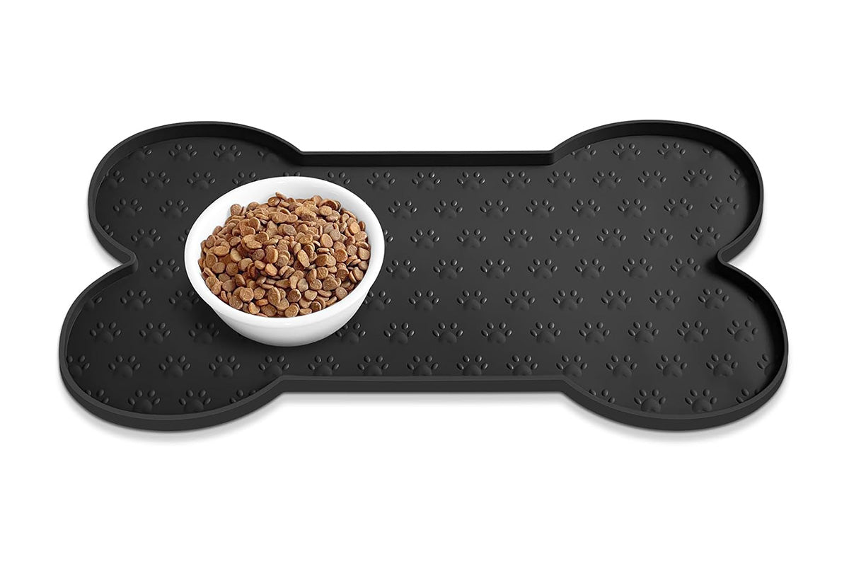 Dog Food Mats for Floors Waterproof Silicone Dog Bowl Mat with Raised Edge