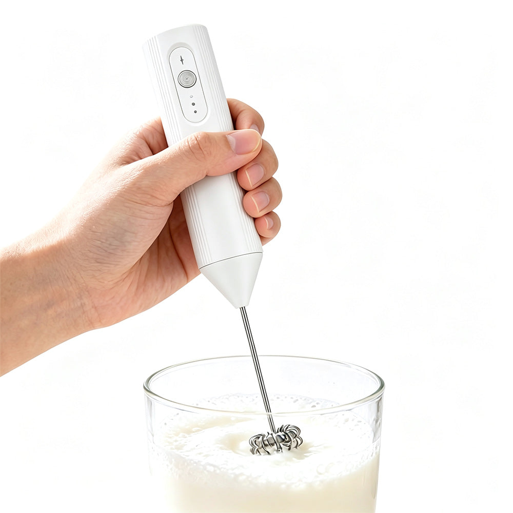 3-Speed Electric Milk Frother with 304 Stainless Steel Whisk